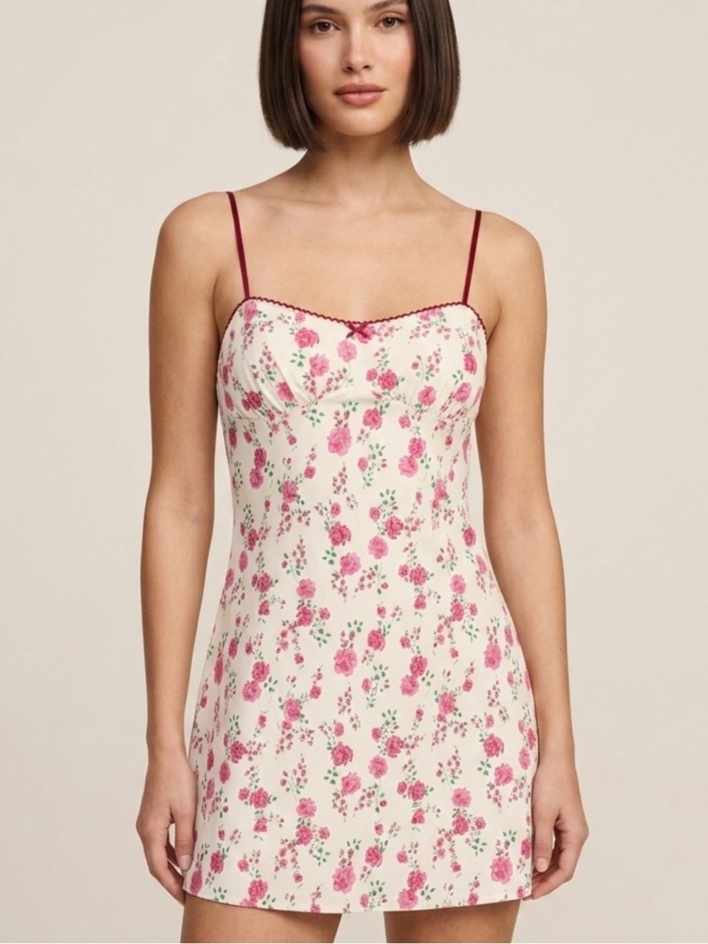 Mills By Millie Bobby Brown Floral Dress in Cream and Pink